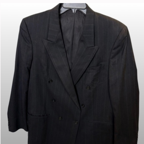Christian Dior from Dillards Black Pinstriped Suit Jacket 43L